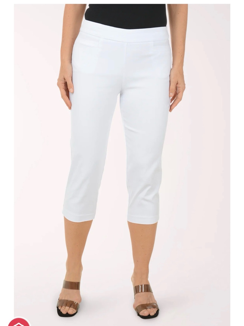Zac and Rachel White Pull-On Capri Pants -14